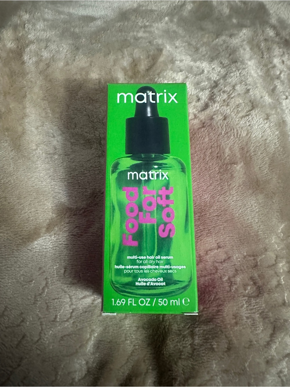 Matix Green Hair Serum Bottle with Pink Label Accents